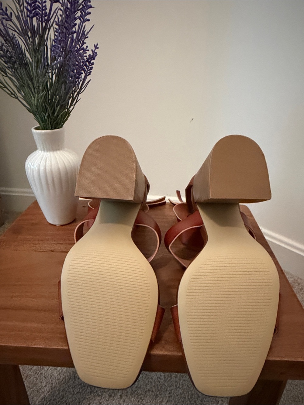 Madden Girl Tan Brown Block Heel Ankle-Strap Sandals - Picture 3 of 4